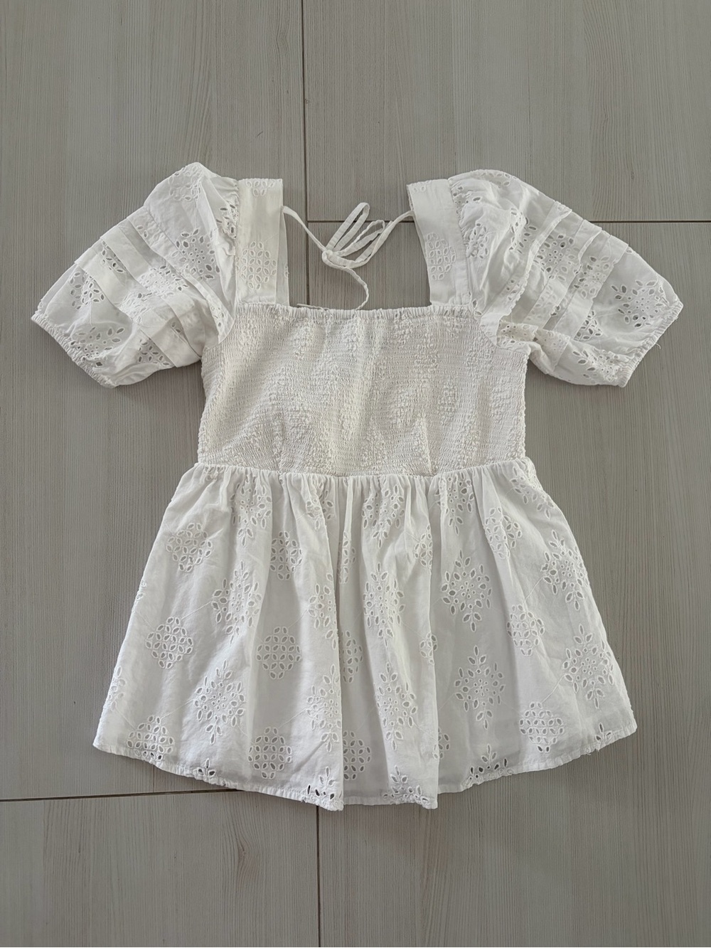 A Pea in the Pod White Eyelet Cotton Peplum Top XS